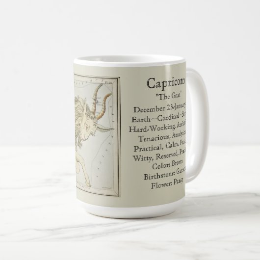 Mug Carte astronomique antique du zodiaque Capricorne (Devant droit)
