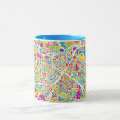 Mug Carte au néon de Houston, le Texas | (Centre)