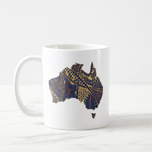 Mug Carte Australie Tan-Bleu-Rouge (Gauche)