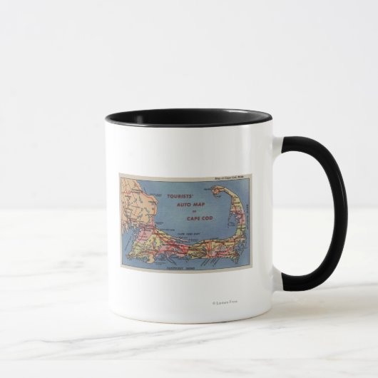 Mug Carte automobile des touristes de Cape Cod (Droite)