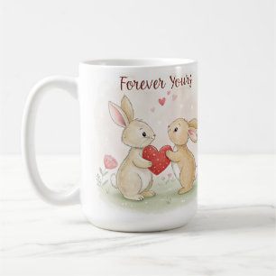 Mug Carte Bunny romantique - Pour toujours votre