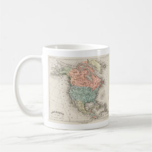 Mug Carte cartographique vintage de l'Amérique du Nord