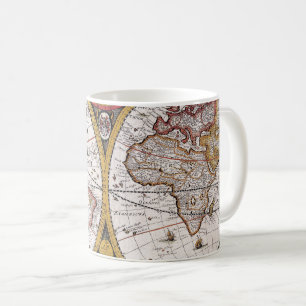Mug Carte céleste vintage du monde avec diagrammes du