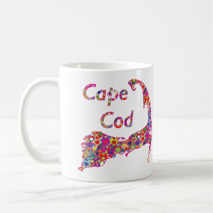 Mug Carte Coeur-Remplie dynamique colorée de Cape Cod