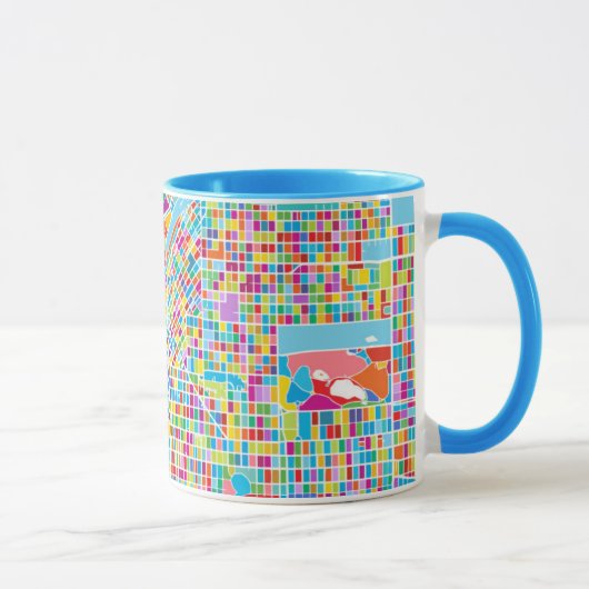 Mug Carte colorée de Denver (Droite)