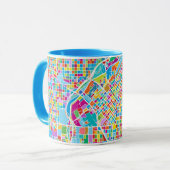 Mug Carte colorée de Denver (Devant gauche)