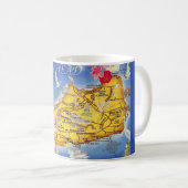 Mug Carte colorée de Hilton Head SC (Devant droit)