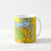 Mug Carte Colorée de la Péninsule Olympique (Devant droit)
