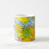 Mug Carte Colorée de la Péninsule Olympique (Centre)
