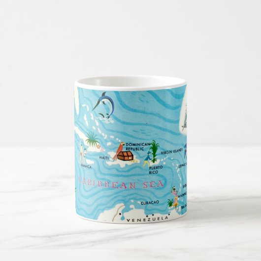Mug Carte colorée des Caraïbes (Centre)