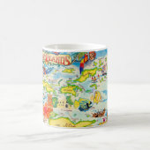 Mug Carte colorée des Îles Vierges (Centre)