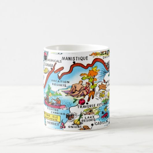 Mug Carte colorée du Michigan (Centre)