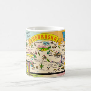 Mug Carte colorée du Nebraska