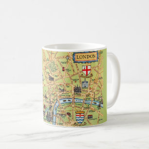 Mug Carte colorée illustrée de Londres Angleterre