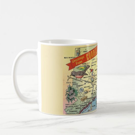 Mug Carte Connecticut (Gauche)