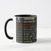 Mug Carte d'aéroport (tous les textes personnalisables (Gauche)