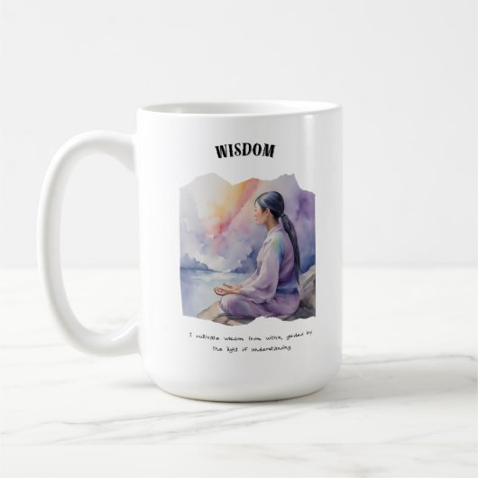 Mug Carte d'affirmation positive de la sagesse (Gauche)