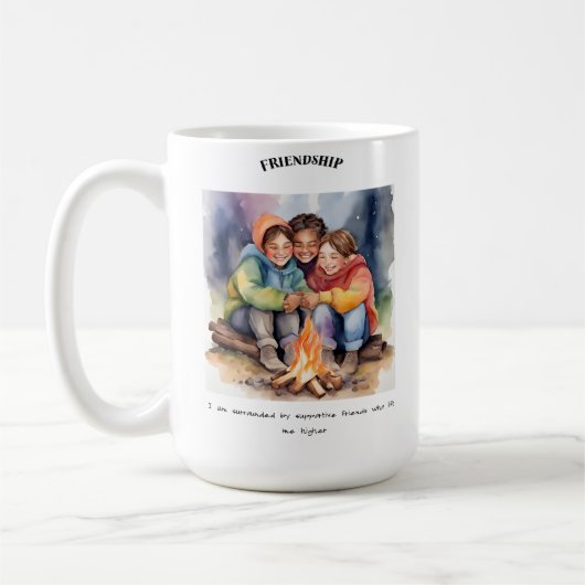 Mug Carte d'affirmation positive de l'amitié (Gauche)