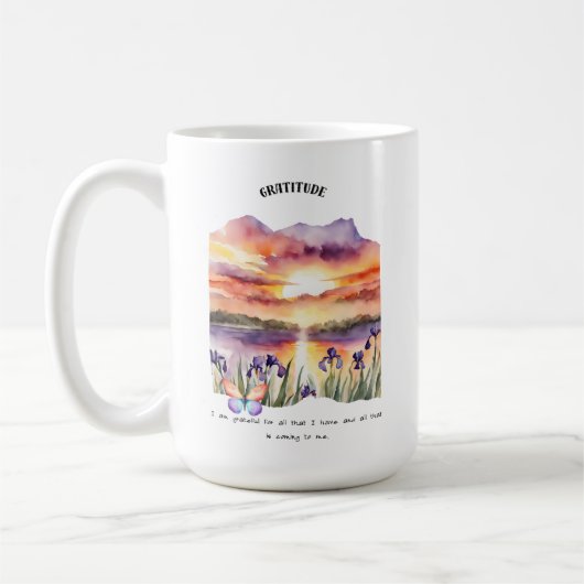 Mug Carte d'affirmation positive Gratitude (Gauche)