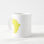 Mug Carte d'Afrique jaune funky (Devant gauche)