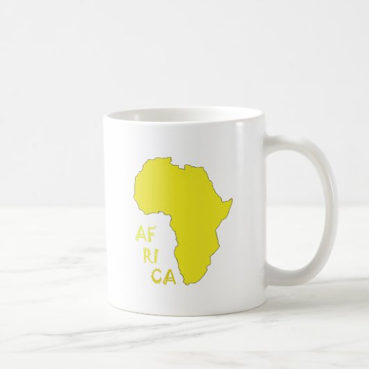 Mug Carte d'Afrique jaune funky (Droite)