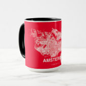 Mug Carte d'Amsterdam (Devant gauche)