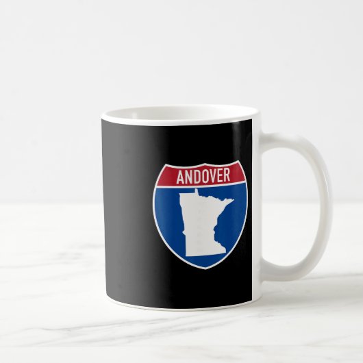 Mug Carte d'Andover Minnesota Panneau routier Intersta (Droite)