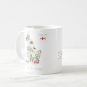 Mug Carte d'Angleterre illustrée à l'aquarelle | Monog (Devant gauche)