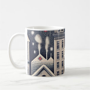 Mug Carte d'anniversaire avec confettis de la skyline