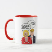 Mug Carte d'anniversaire Hillary vs Trump - Un mur aut (Gauche)