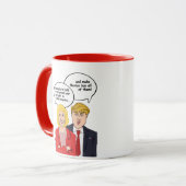 Mug Carte d'anniversaire Hillary vs Trump - Un mur aut (Devant gauche)