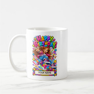 Mug Carte d'anniversaire personnalisée pour filles ave