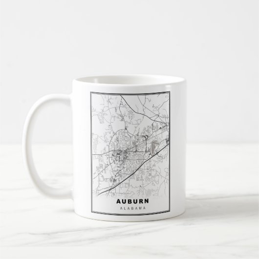 Mug Carte d'Auburn (Gauche)