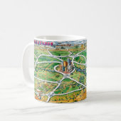 Mug Carte de bande dessinée de Houston le Texas (Devant gauche)