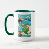 Mug Carte de bande dessinée de la Colombie (Gauche)