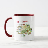 Mug Carte de bande dessinée de la Suisse (Gauche)