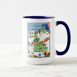 Mug Carte de bande dessinée de l'Idaho