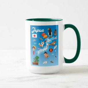 Mug Carte de bande dessinée d'enfants du Japon