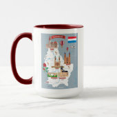 Mug Carte de bande dessinée du luxembourgeois (Gauche)