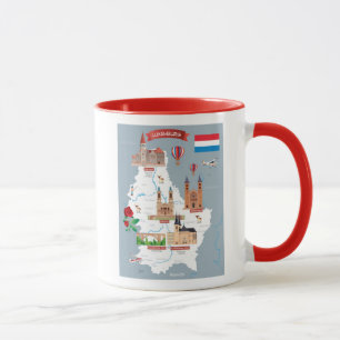 Mug Carte de bande dessinée du luxembourgeois