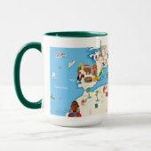 Mug Carte de bande dessinée du méditerranéen (Gauche)