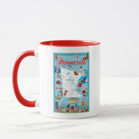 Mug Carte de bande dessinée du Minnesota (Gauche)