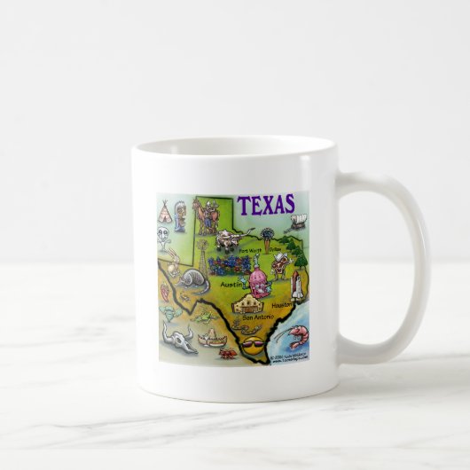 Mug Carte de bande dessinée du TEXAS (Droite)