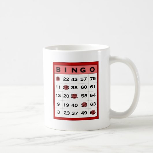Mug carte de bingo-test (Droite)