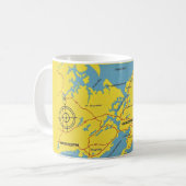 Mug Carte de Cape Ann Massachusetts (Devant gauche)