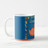 Mug Carte de Chypre Illustrée Colorée (Gauche)