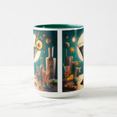 Mug Carte de circuit futuriste atomique Martini (Centre)