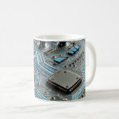 Mug Carte de circuit imprimé bleue (Devant droit)