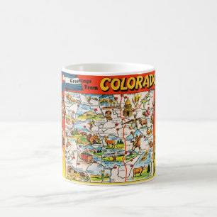 Mug Carte de Colorado illustrée vintage