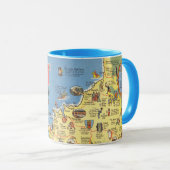 Mug Carte de Cornwall, Angleterre (Devant droit)